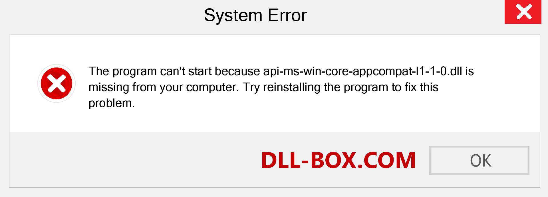  api-ms-win-core-appcompat-l1-1-0.dll file is missing?. Download for Windows 7, 8, 10 - Fix  api-ms-win-core-appcompat-l1-1-0 dll Missing Error on Windows, photos, images